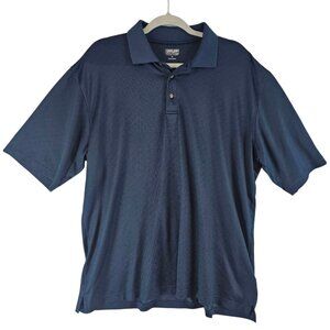 Mens Kirkland Polo Shirt Size 2XL Blue Short Sleeve Solid Button Collared